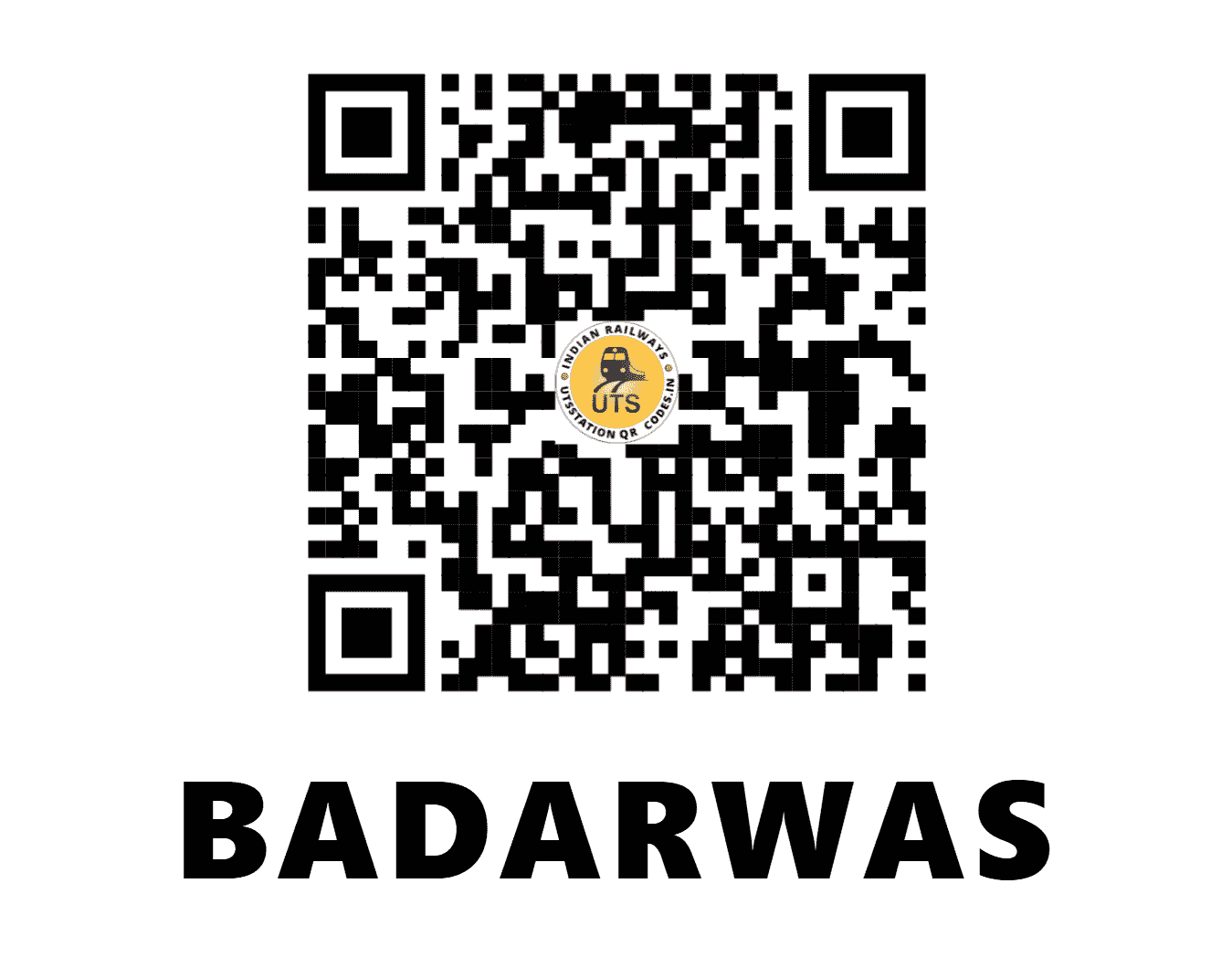 UTS QR Code for BADARWAS - BDWS (WC - MADHYA PRADESH)